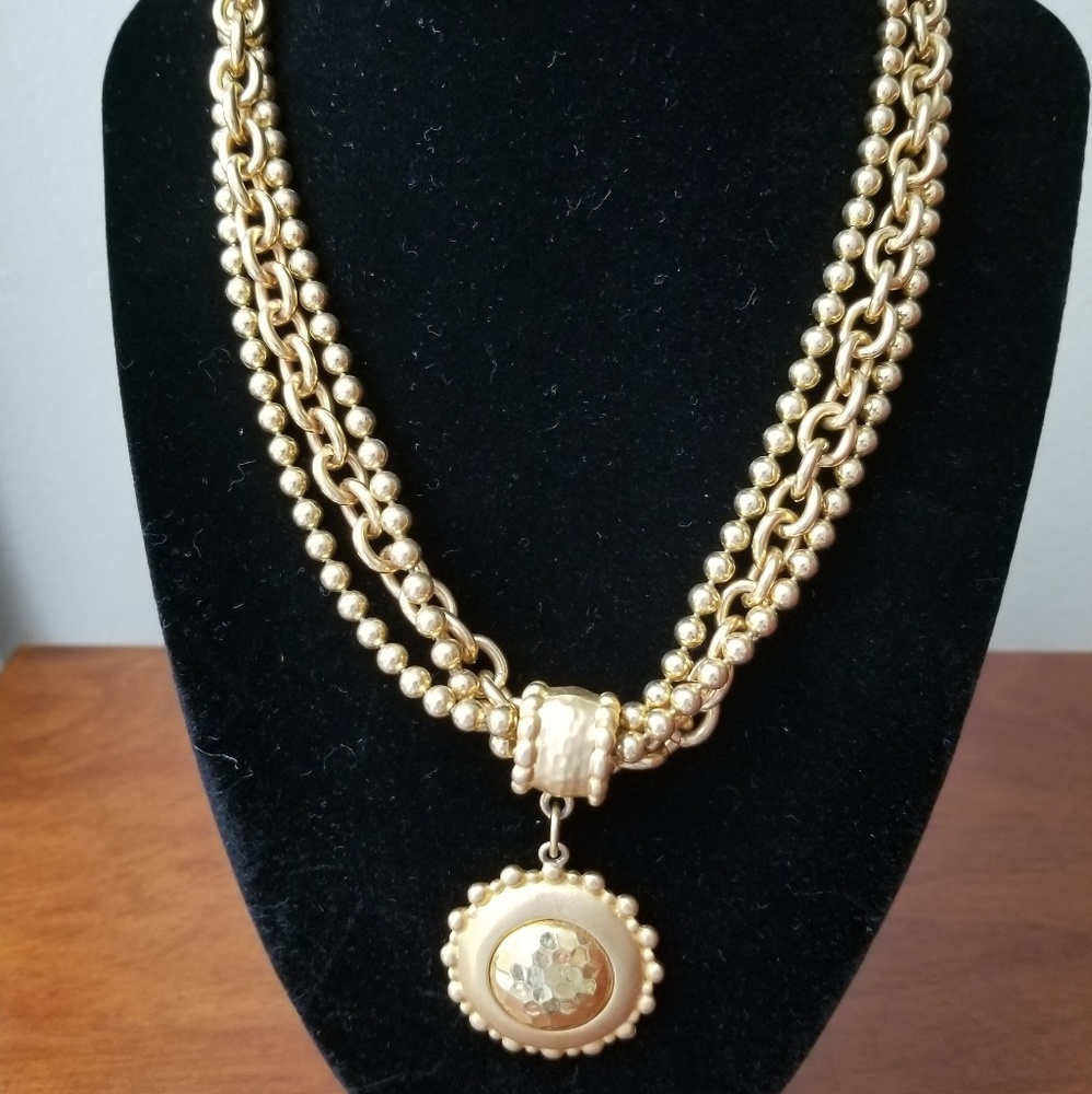 Aztec style goldtone Necklace